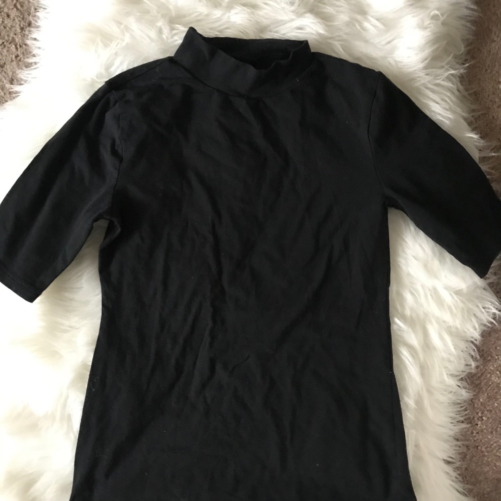 Black mock neck shirt